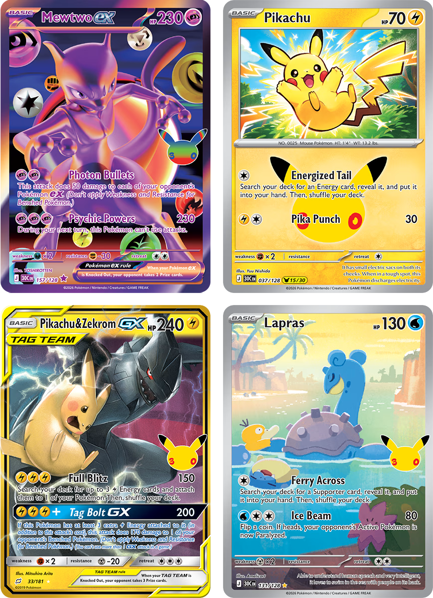 pokemon 30th celebration karty